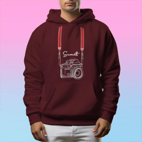 Camera Customized Unisex Printed Hoodie with Pockets