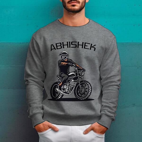 Biker Customized Unisex Printed Sweatshirt