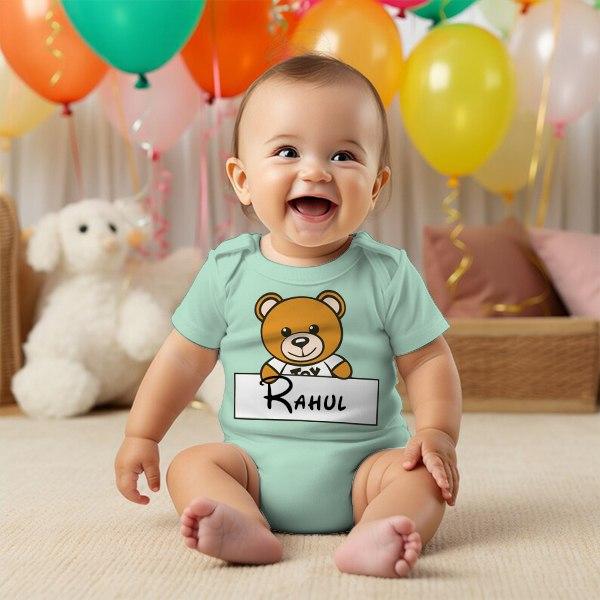 Teddy Customized Photo Printed Infant Romper for Boys & Girls