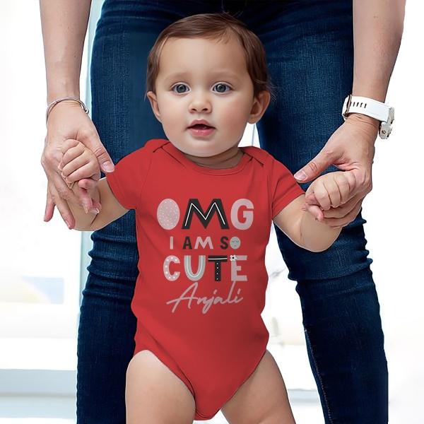 I am So Cute Customized Photo Printed Infant Romper for Boys & Girls