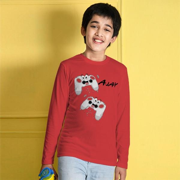 Gamer Customized Full Sleeve Kid’s Cotton T-Shirt