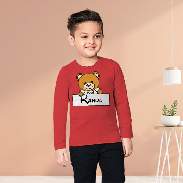 Teddy Customized Full Sleeve Kid’s Cotton T-Shirt