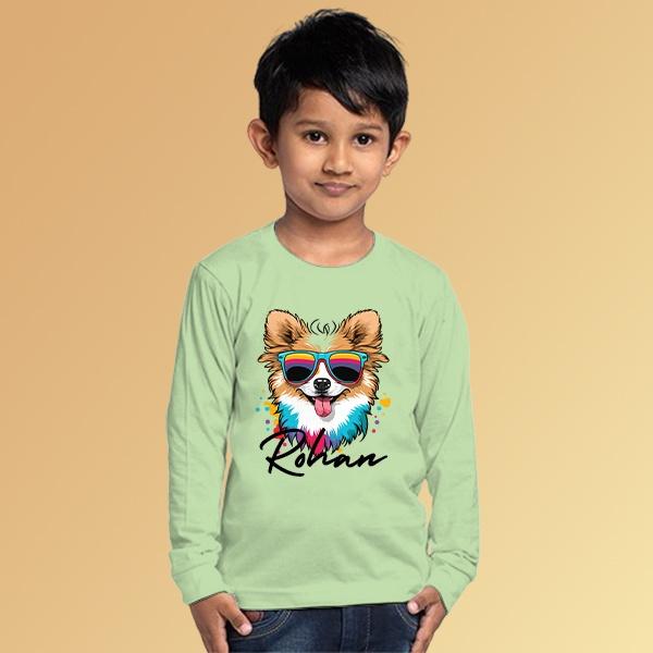 Cool Dog Customized Full Sleeve Kid’s Cotton T-Shirt