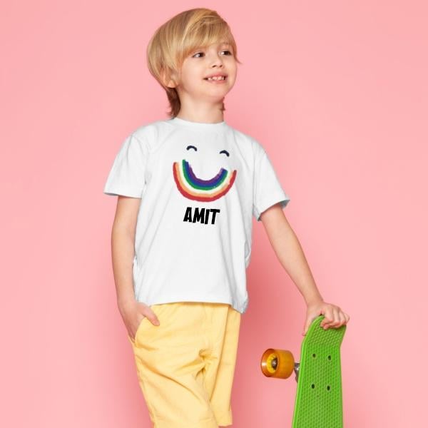 Happy Kid Customized Half Sleeve Kid’s Cotton T-Shirt