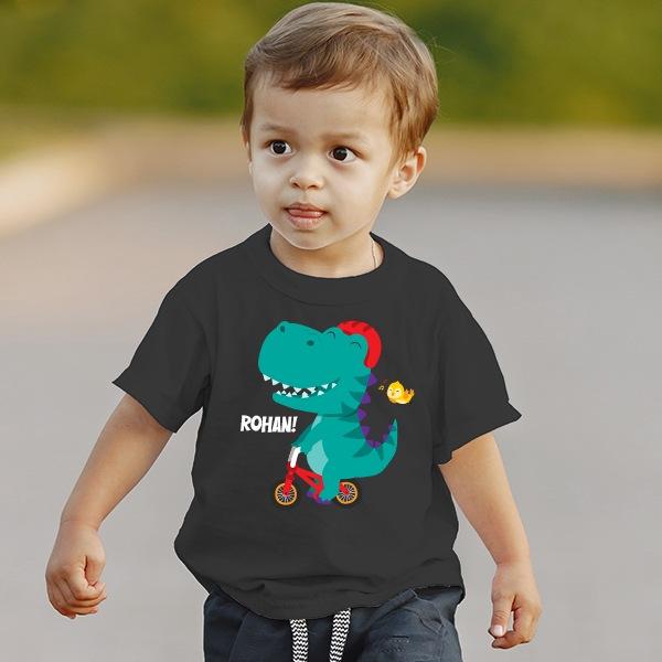 Dino Customized Half Sleeve Kid’s Cotton T-Shirt