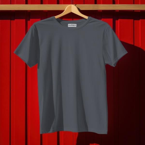 Sunset Orange Solid Plain Half Sleeve Men's Cotton T-Shirt by yP Basics
