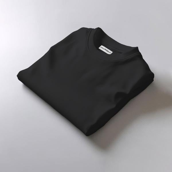 Yellow Solid Plain Half Sleeve Men's Cotton T-Shirt by yP Basics