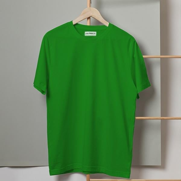 Black Solid Plain Half Sleeve Men's Cotton T-Shirt by yP Basics