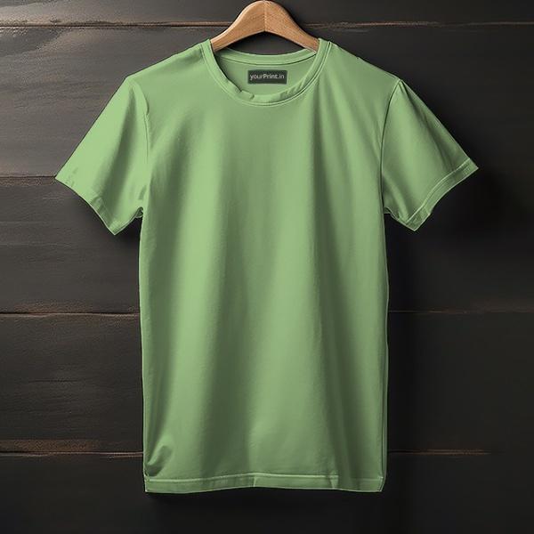 Kiwi Green Solid Plain Half Sleeve Men's Cotton T-Shirt by yP Basics