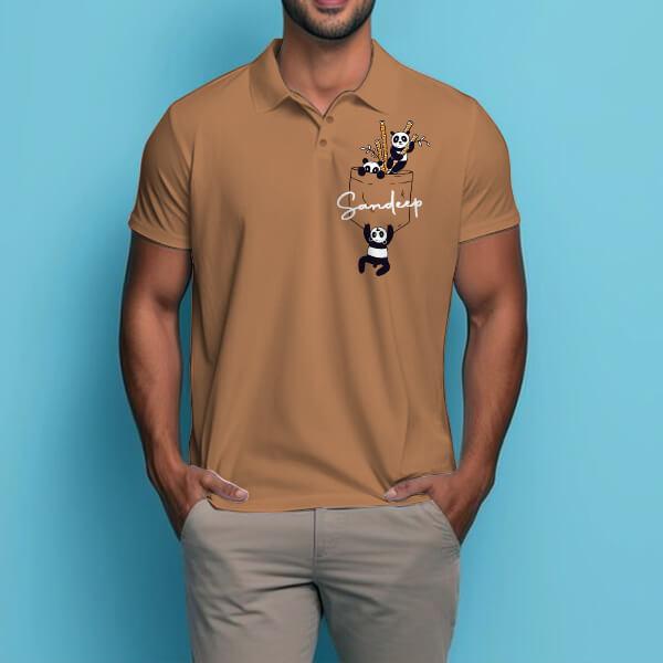 Cool Pandas Polo Customized Half Sleeve Men’s Cotton Polo T-Shirt