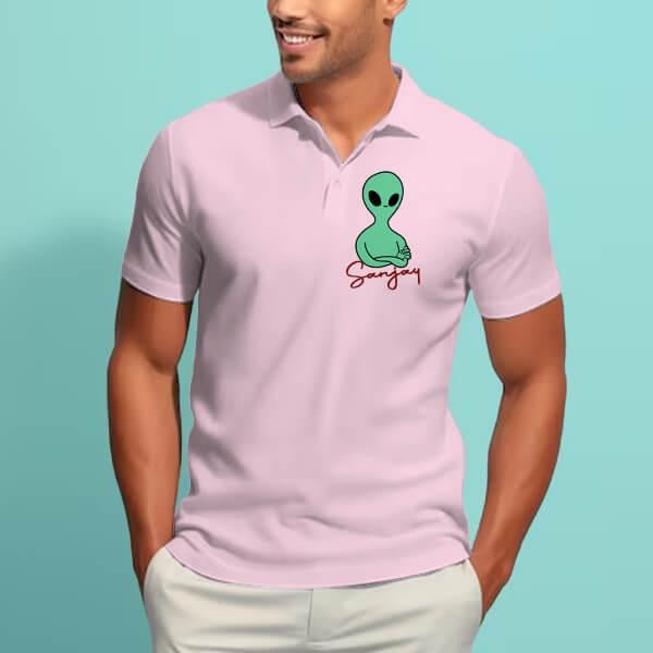 Alien Signature Polo Customized Half Sleeve Men’s Cotton Polo T-Shirt