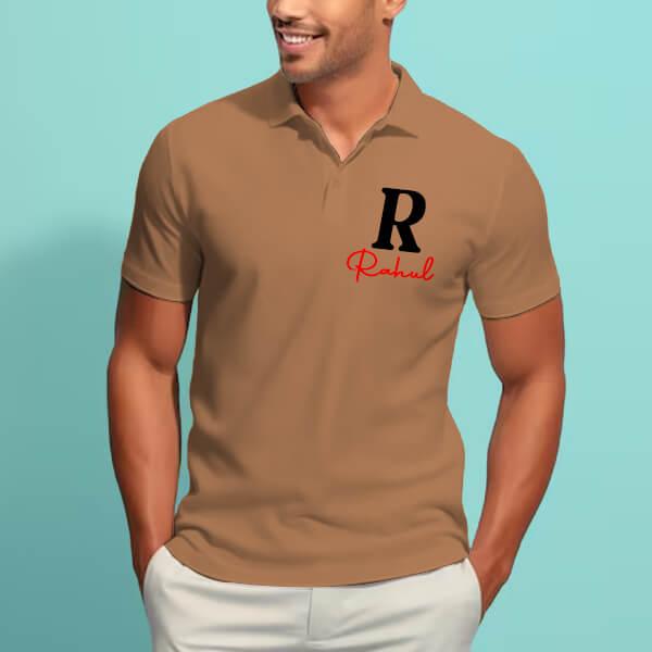Name with Signature Polo Customized Half Sleeve Men’s Cotton Polo T-Shirt