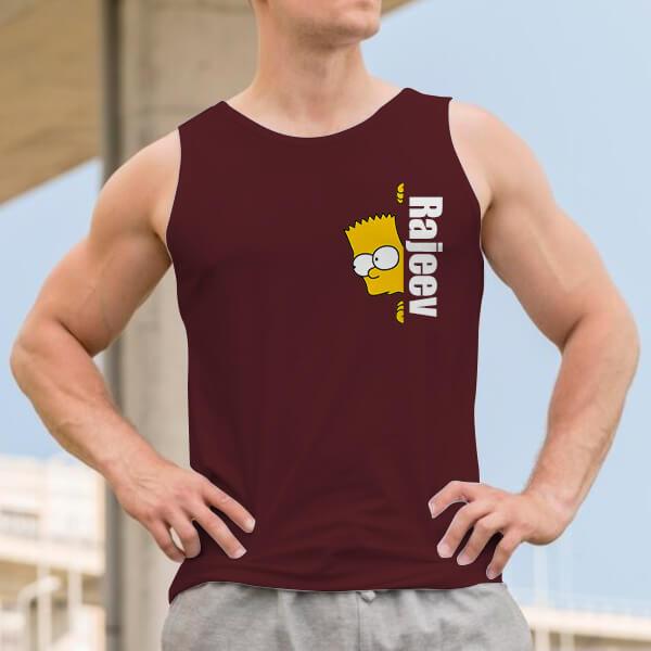 Cartoon with Name Customized Tank Top Vest for Men