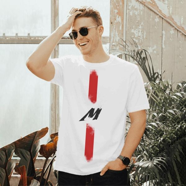Name Initial Customized Printed Men's Half Sleeves Cotton T-Shirt