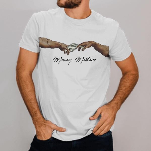 Money Customized Printed Men's Half Sleeves Cotton T-Shirt