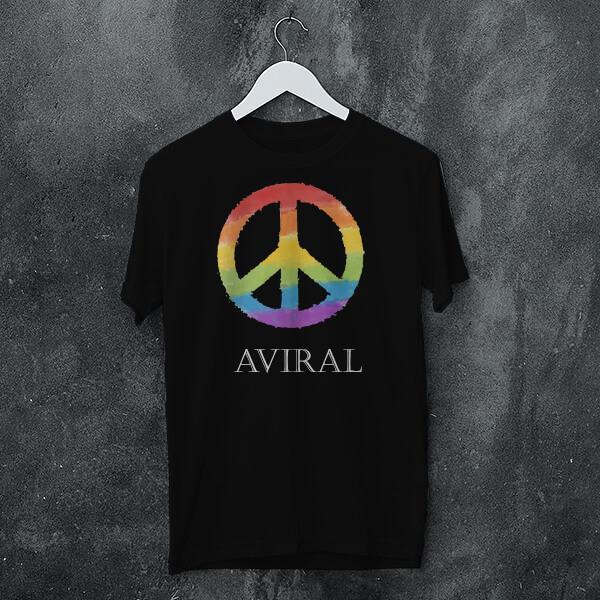 Peace Customized Printed Men's Half Sleeves Cotton T-Shirt