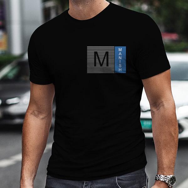 Monogram Name Customized Printed Men's Half Sleeves Cotton T-Shirt