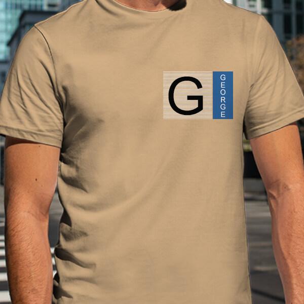 Monogram Name Customized Printed Men's Half Sleeves Cotton T-Shirt