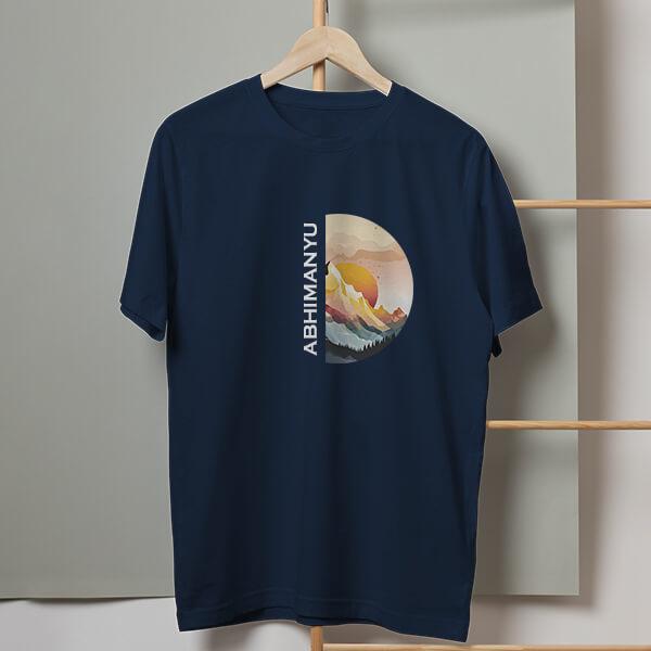 Sunrise Customized Printed Men's Half Sleeves Cotton T-Shirt