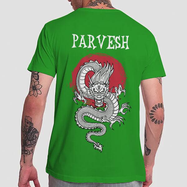 Oriental Dragon Customized Printed Men's Half Sleeves Cotton T-Shirt