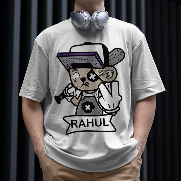 Gamer Dude Oversized Hip Hop Customized Printed Men's Half Sleeves Cotton T-Shirt