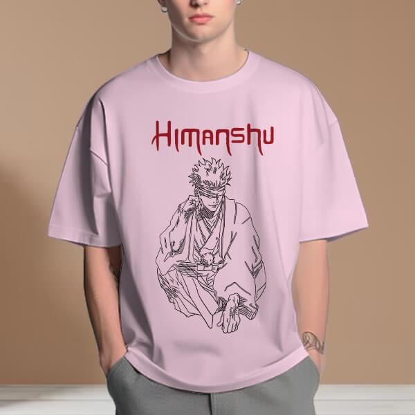 Calm Oversized Hip Hop Customized Printed Men's Half Sleeves Cotton T-Shirt