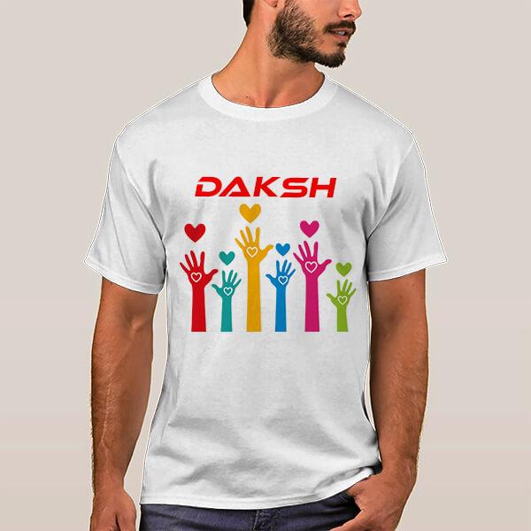 Holi Hearts Customized Printed Unisex Half Sleeves T-Shirt for Men & Women