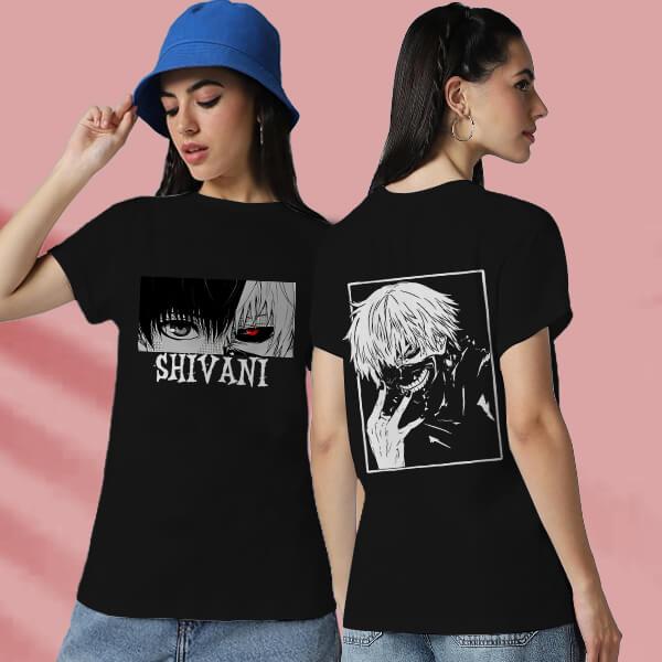 Anime Customized Printed Women's Half Sleeves Cotton T-Shirt
