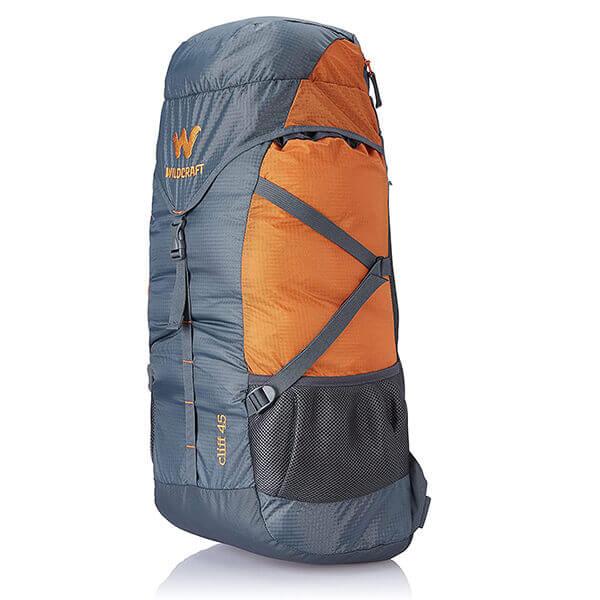 Grey and Orange Customized Wildcraft 45 Ltrs  Rucksack Bag