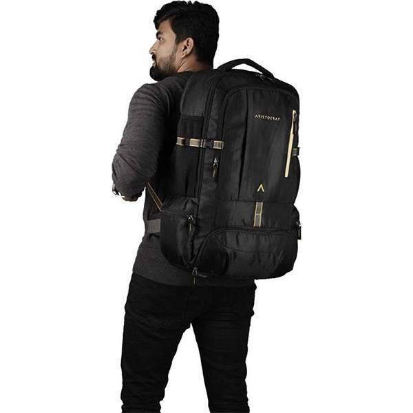Black Customized 45 Litres Men & Women Backpack