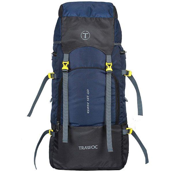 Black Customized 55 Litres Travel Backpack Camping Rucksack Hiking Trekking Bag