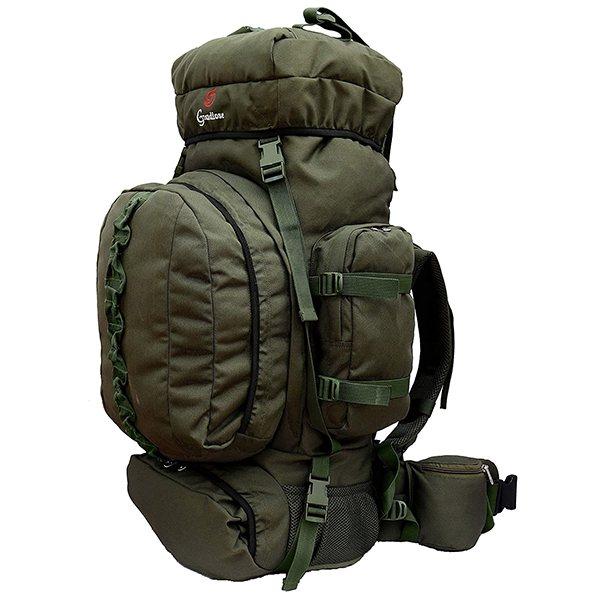 Army Green Customized  Trekking Bags (With Detachable Bag) Rucksack - 85 Litre