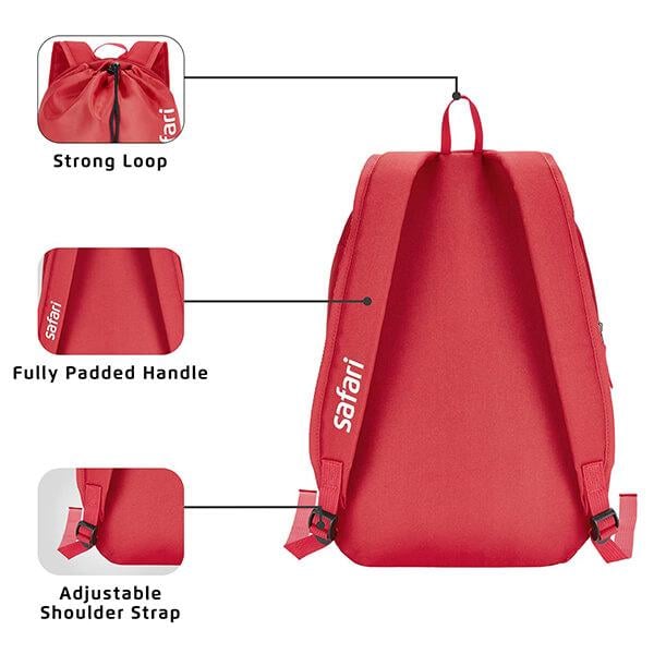 Cherry Red Customized SAFARI 15 Ltrs Backpack