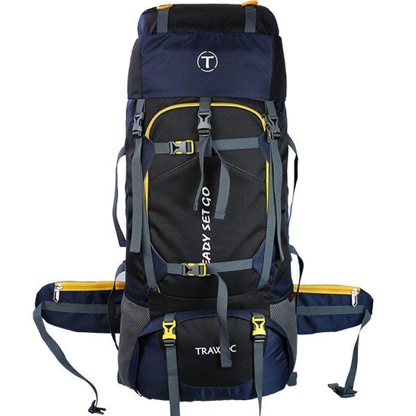 Black Customized 60 Litres Travel Backpack Hiking Trekking Bag Camping Rucksack