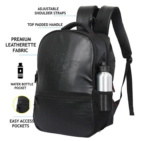 Black Customized Polestar Travel Backpack with 15.6