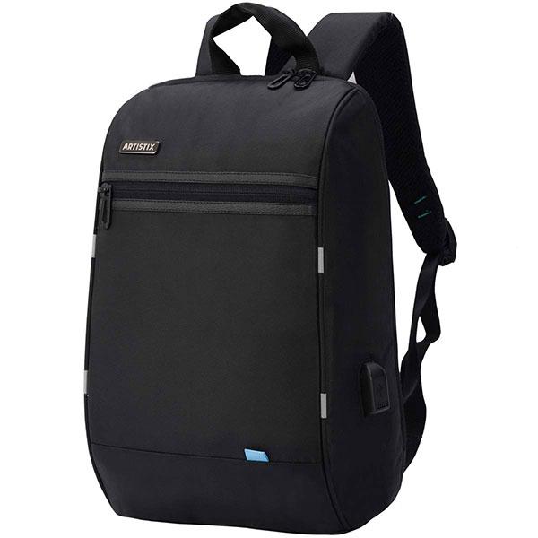 Black Customized Anti-Theft Design Laptop Backpack, Water Resistant With USB Charging Port (46 Cm)