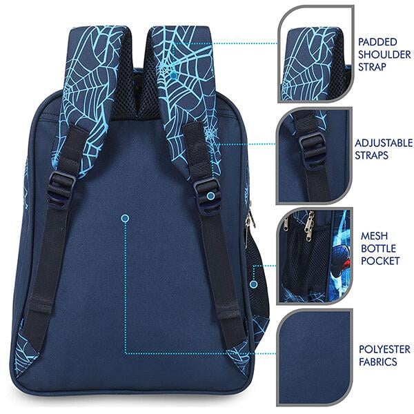 Navy Blue Customized Spiderman 32 litres Kid's School Bag