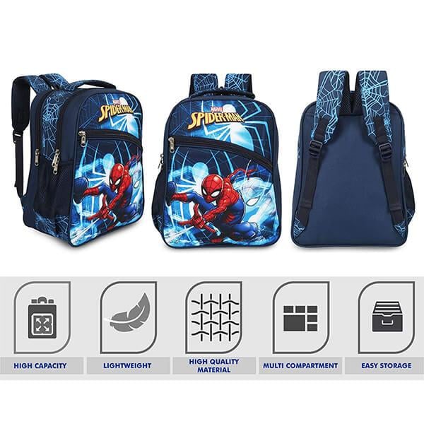 Navy Blue Customized Spiderman 32 litres Kid's School Bag