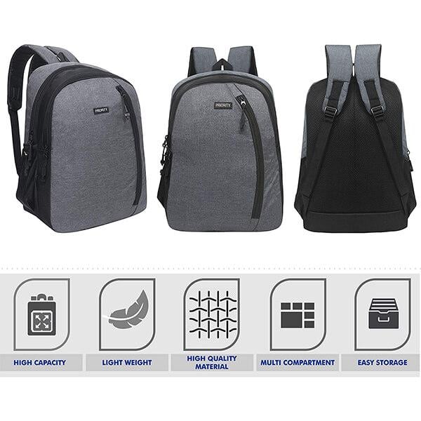 Dark Grey Customized Priority 12 litres Casual Backpack