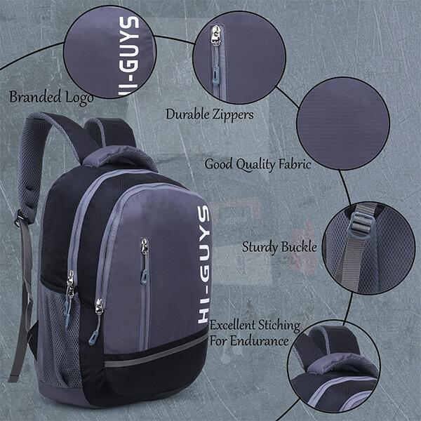 Black Customized Hi-Guys Laptop Waterproof Backpack