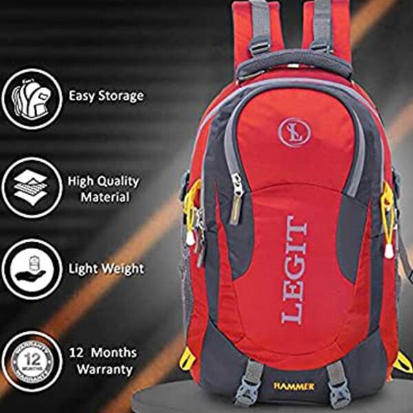 Red Customized Legit 55 liter Hiking/Trekking/Rucksack Backpack