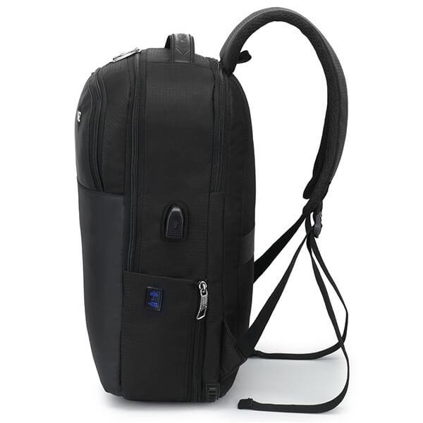 Black Customized 34 Litres Stylish Backpack with USB Charging, Waterproof Material, Fits Laptop upto 15.6