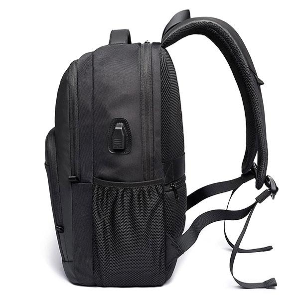 Black Customized 15.6 Inch Smart Laptop Backpack Bag With USB Charging Port, Anti Theft Pocket