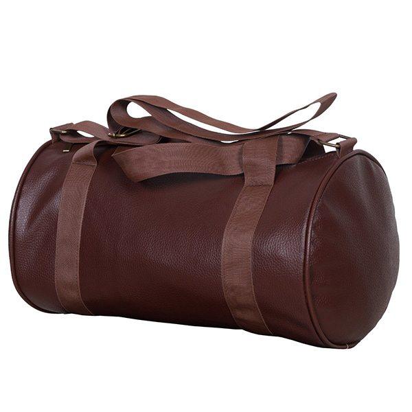 Brown Customized Leather Sports and Duffel Fitness Gym Bag
