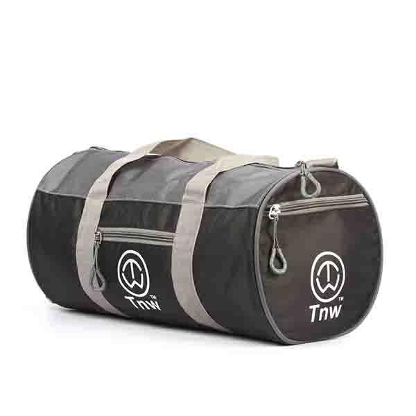 Grey Customized Polyster Gym Duffel Bag (Dimensions -45 cm x 23cm x23cm)