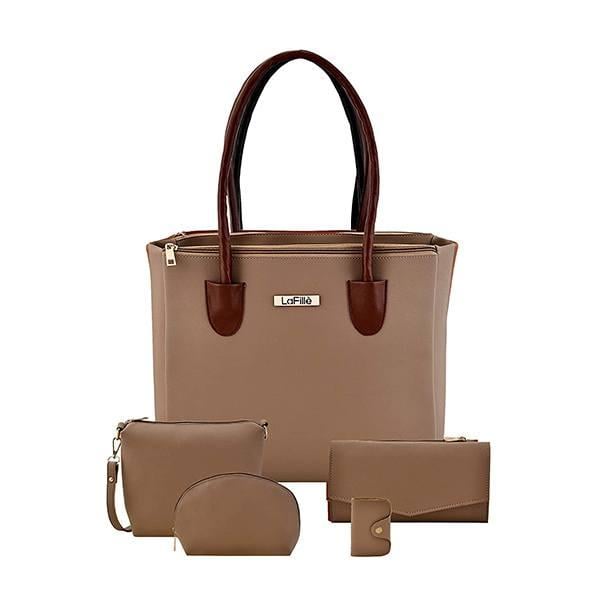 Beige Customized Women's Handbag (Set of 5)