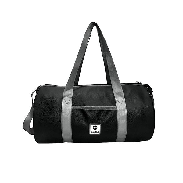 Black Customized Leather 43 cms Gym Duffle Bag