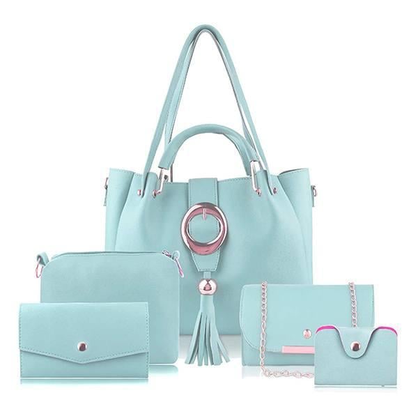 Blue Customized Handbag For Women (Set of 5)