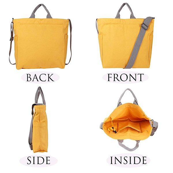 Golden Yellow Customized Women Canvas Tote Handbag