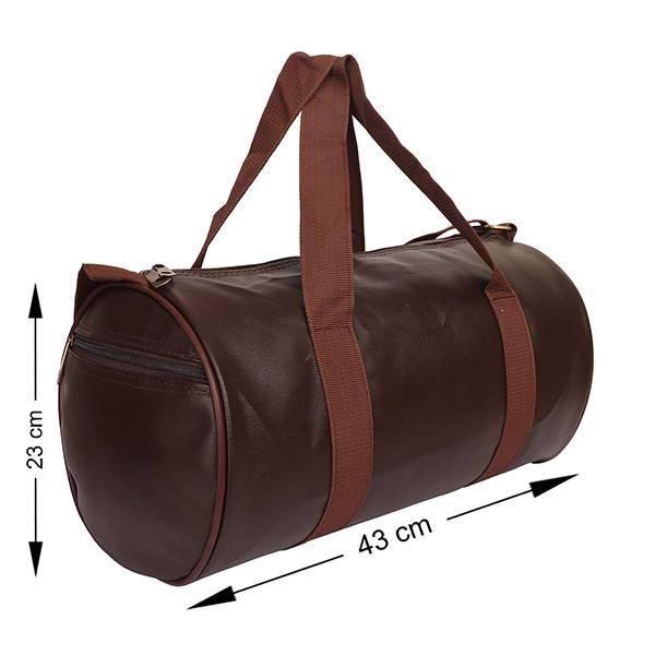 Brown Customized Polyester Gym Duffle Bag with Shoulder Strap